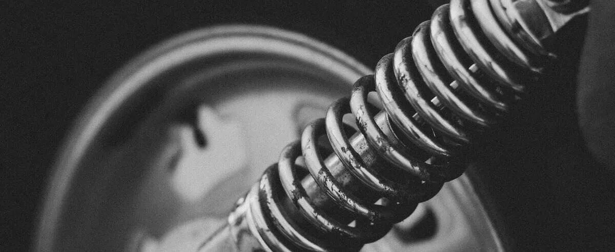 suspension spring in black and white